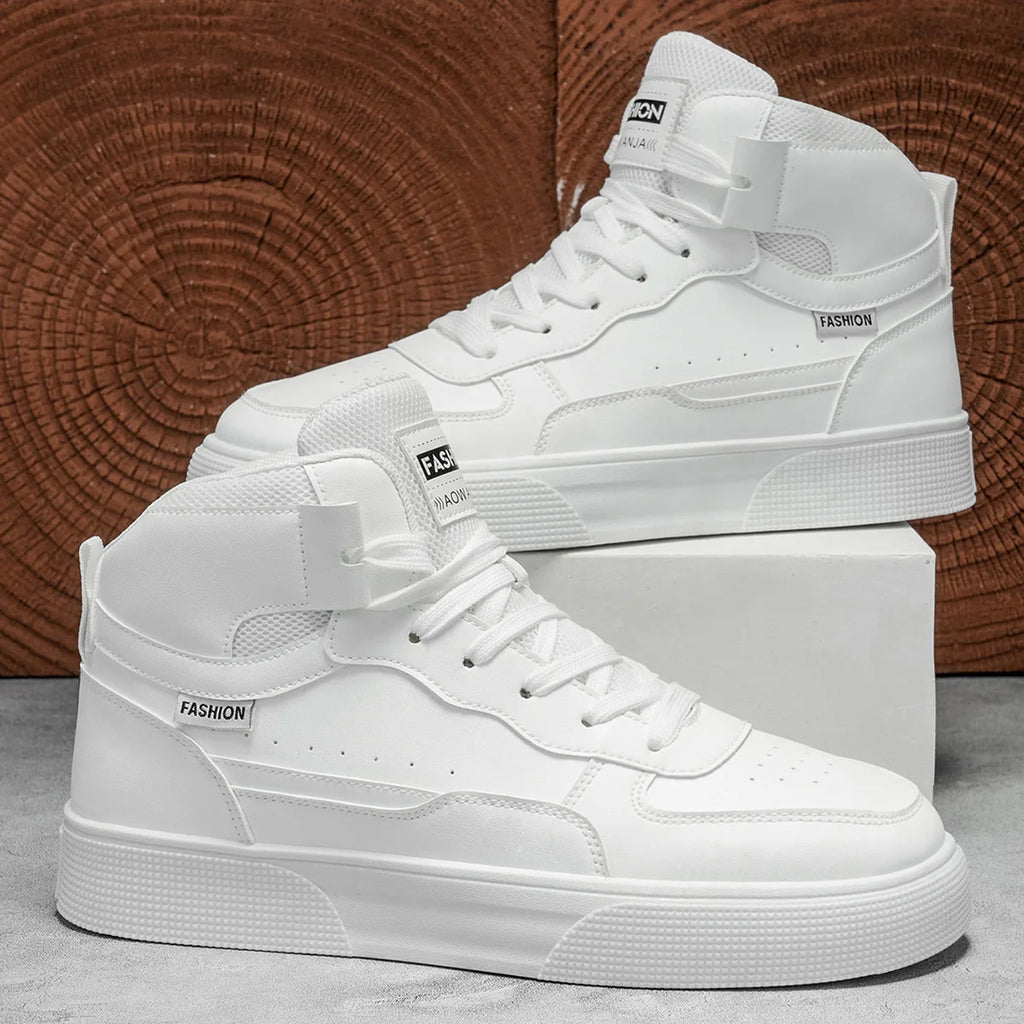 Chaussures Montantes Homme – Style Basket & Skate, Imperméables| Blanc